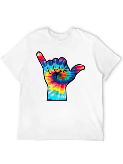 Camiseta Negra con Diseño Mano Tie-Dye