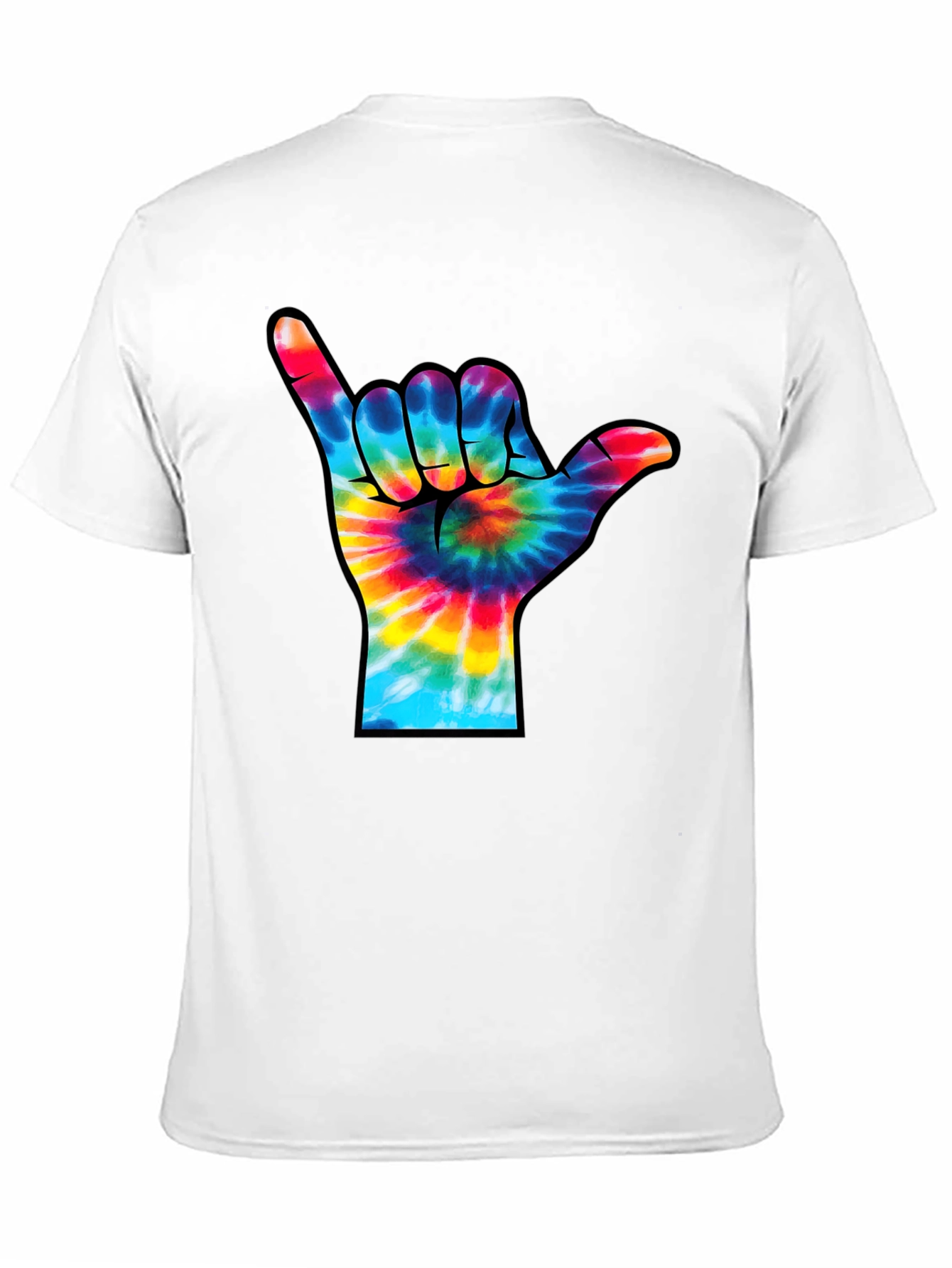 Camiseta Negra con Diseño Mano Tie-Dye