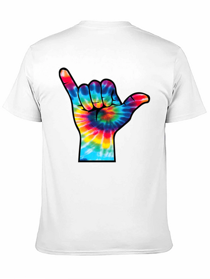 Camiseta Negra con Diseño Mano Tie-Dye