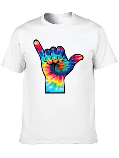 Camiseta Negra con Diseño Mano Tie-Dye