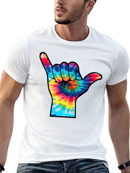 Camiseta Negra con Diseño Mano Tie-Dye