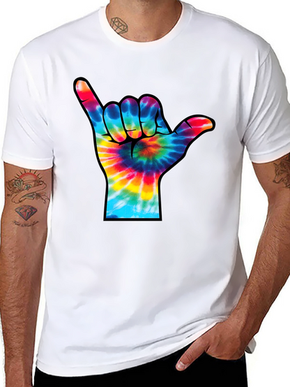 Camiseta Negra con Diseño Mano Tie-Dye