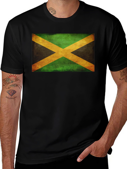 Camiseta Negra con Bandera de Jamaica