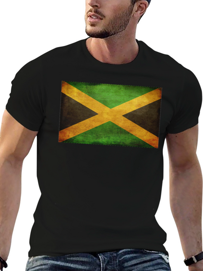Camiseta Negra con Bandera de Jamaica