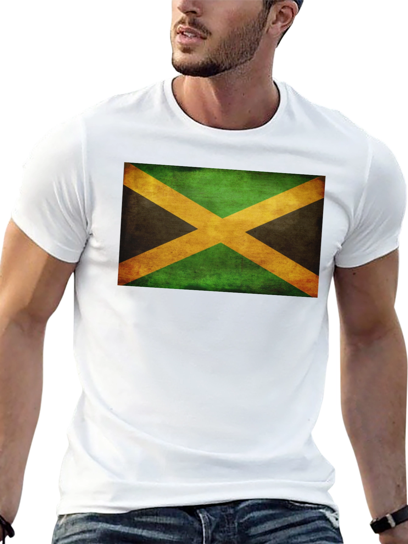 Camiseta Negra con Bandera de Jamaica