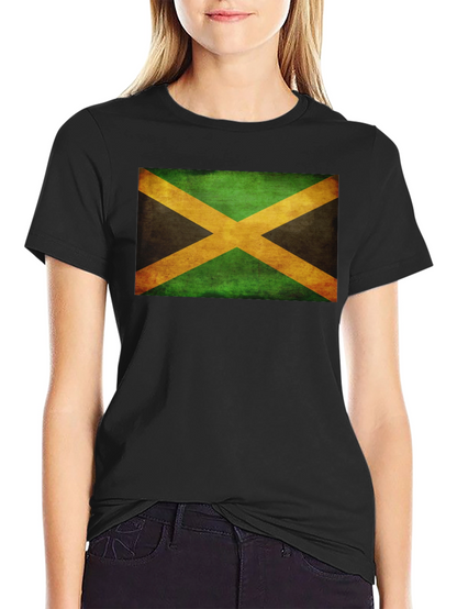 Camiseta Negra con Bandera de Jamaica