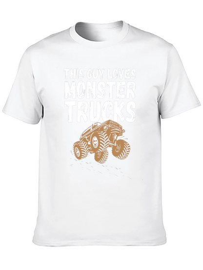Camiseta Hombre This Guy Loves Monster Trucks Negra
