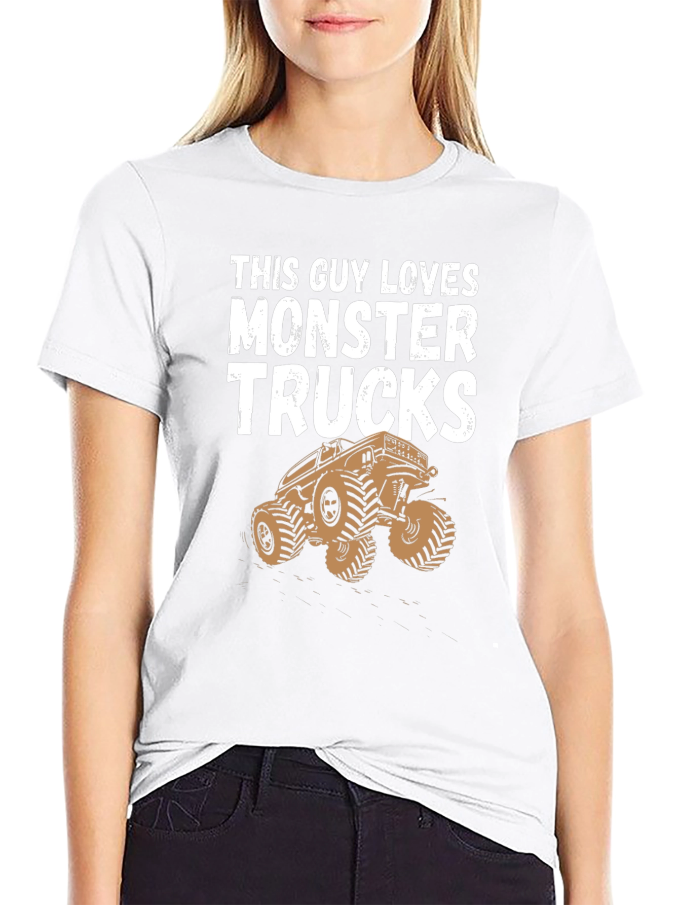 Camiseta Hombre This Guy Loves Monster Trucks Negra