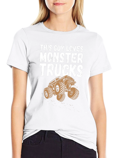Camiseta Hombre This Guy Loves Monster Trucks Negra