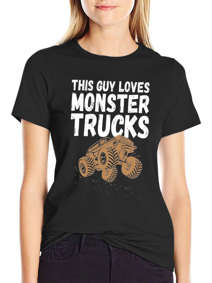 Camiseta Hombre This Guy Loves Monster Trucks Negra