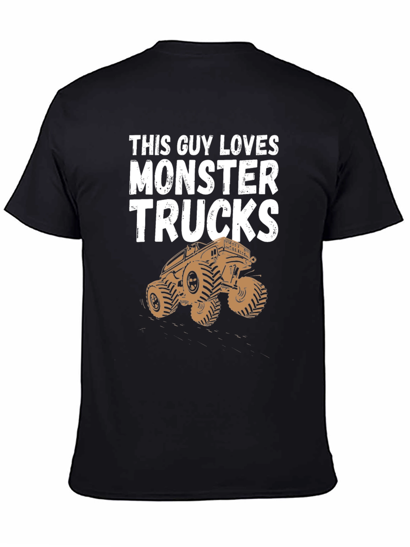 Camiseta Hombre This Guy Loves Monster Trucks Negra