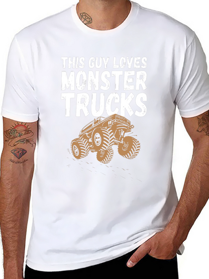 Camiseta Hombre This Guy Loves Monster Trucks Negra