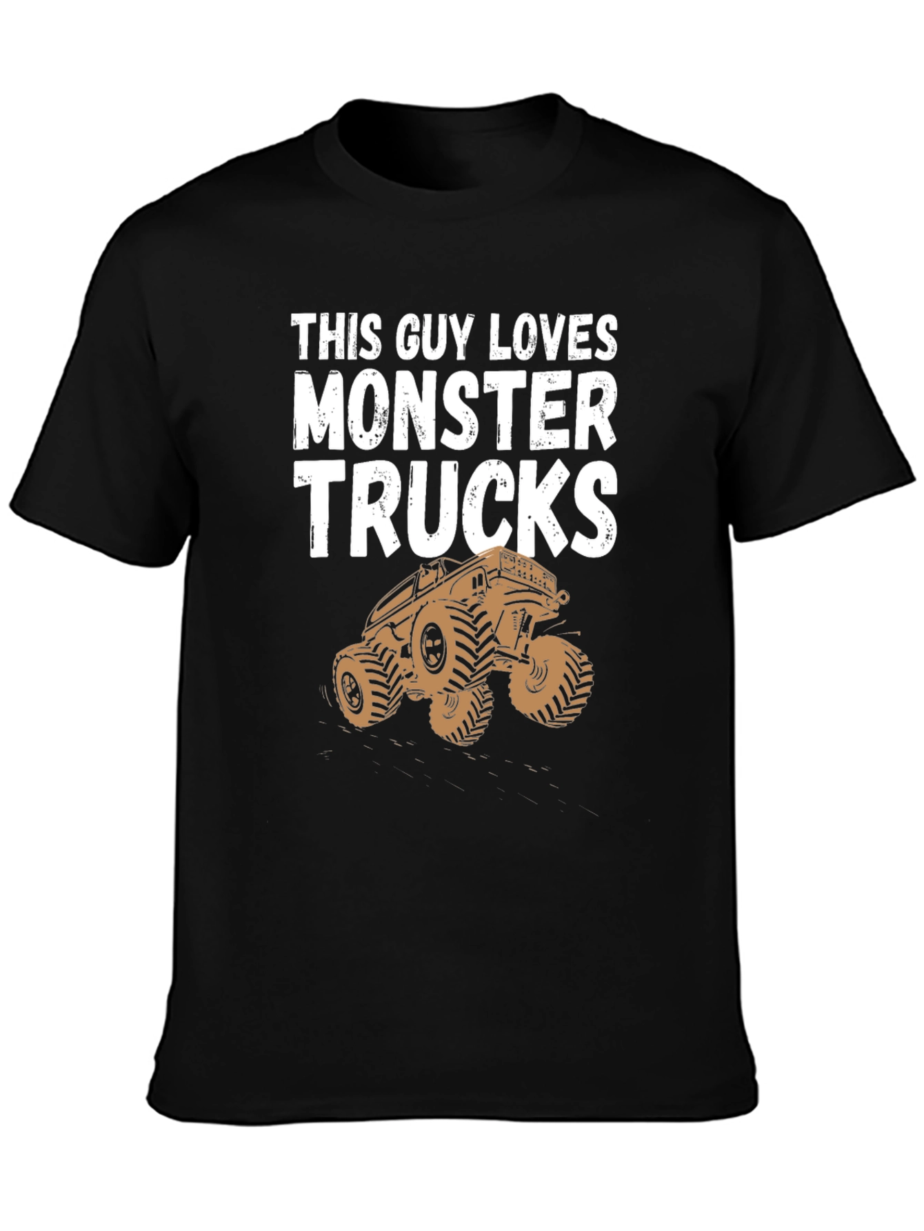 Camiseta Hombre This Guy Loves Monster Trucks Negra