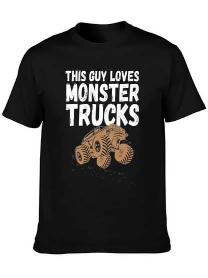 Camiseta Hombre This Guy Loves Monster Trucks Negra