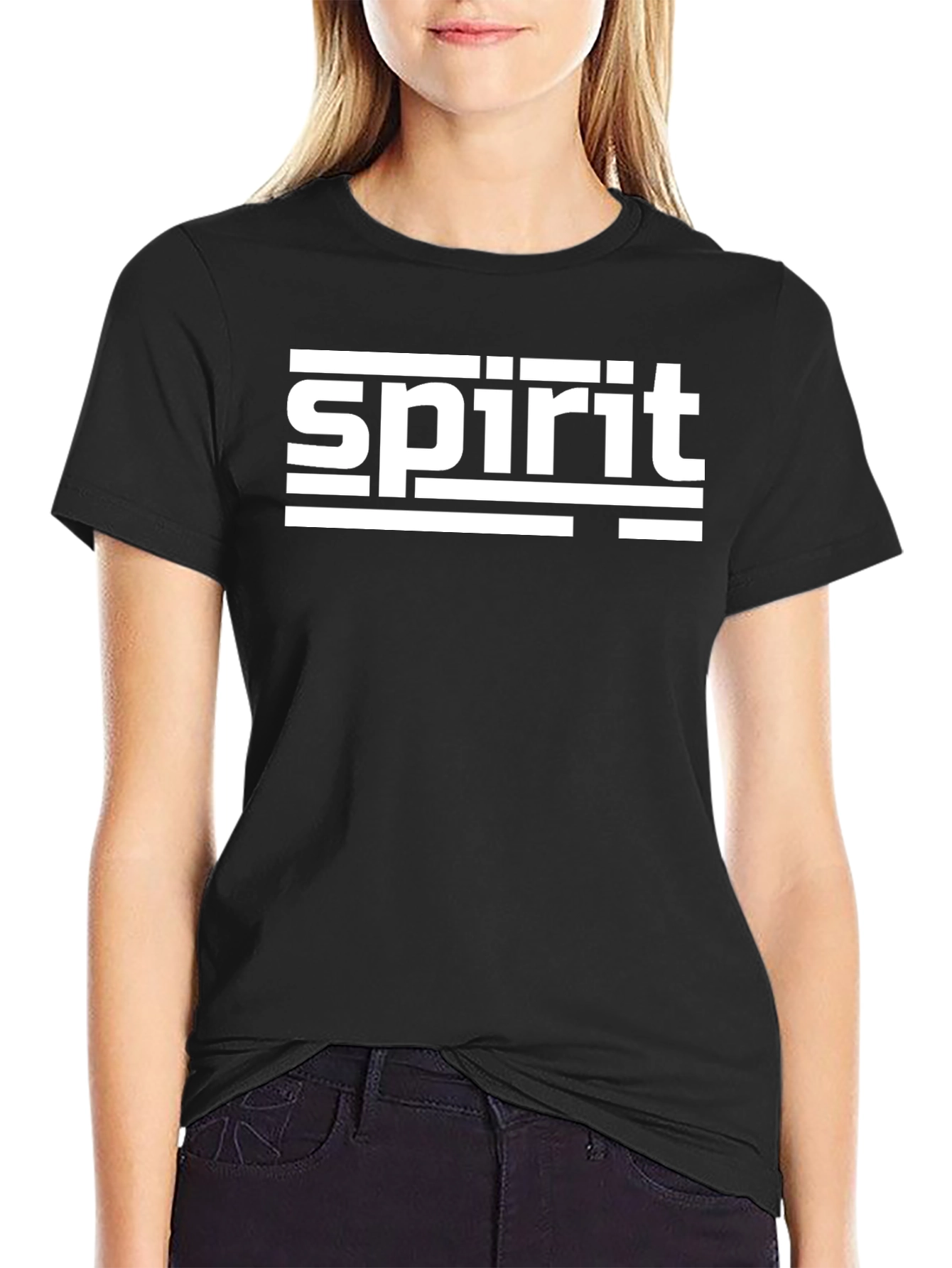 Camiseta Negra Spirit Diseño Gráfico Moderno