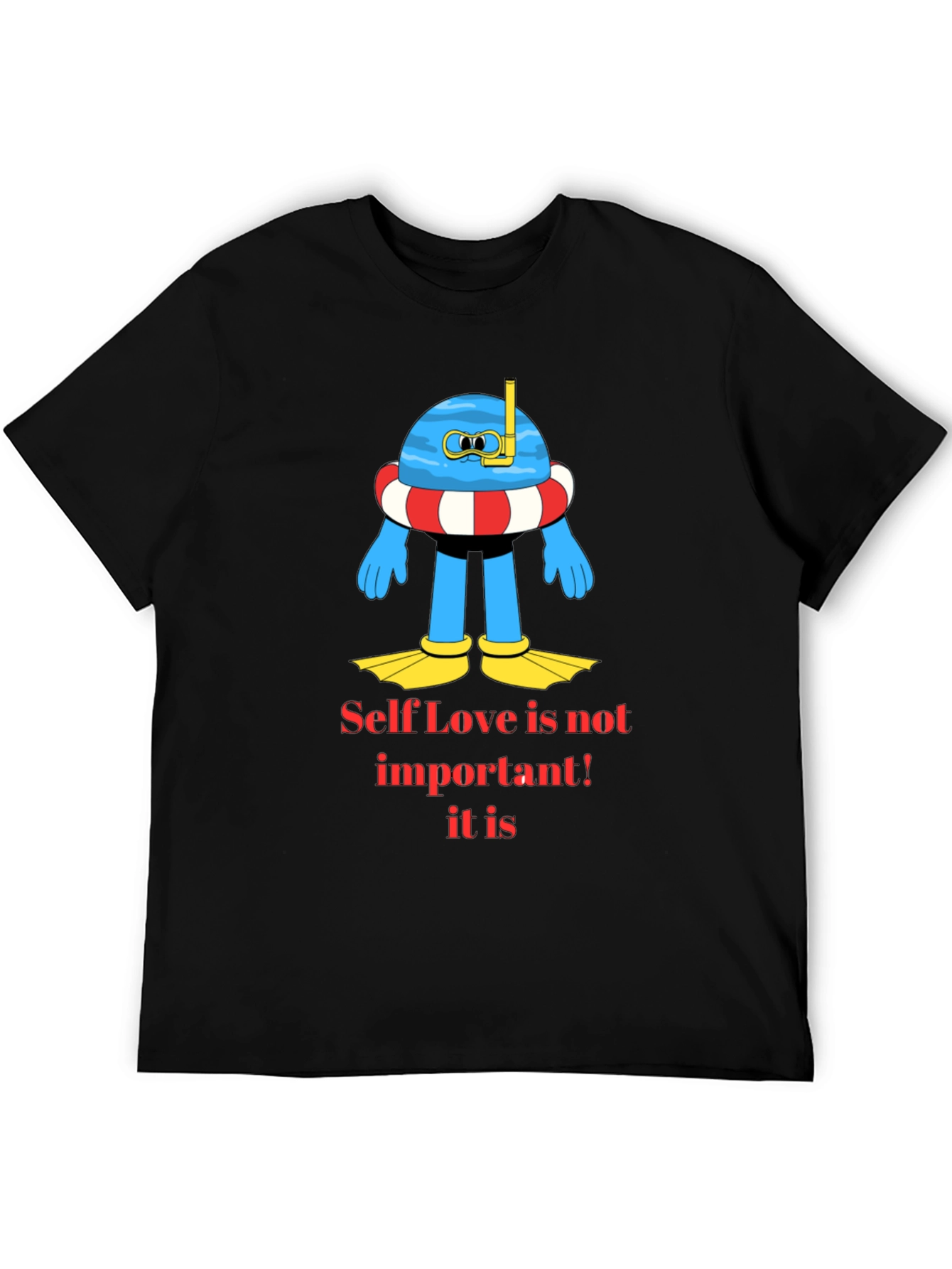 Camiseta Negra con Diseño Divertido de Buceo