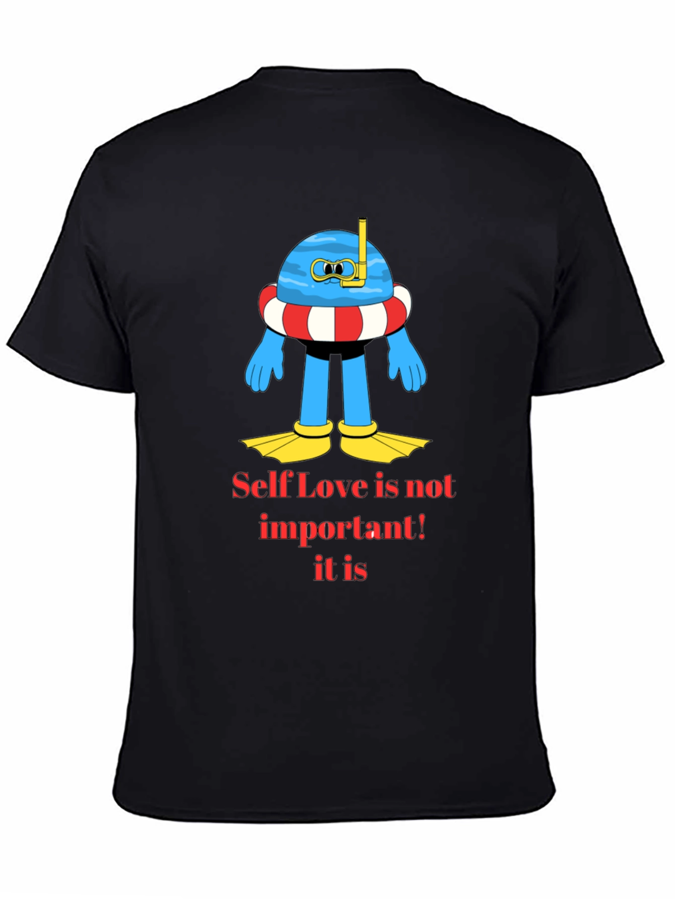 Camiseta Negra con Diseño Divertido de Buceo