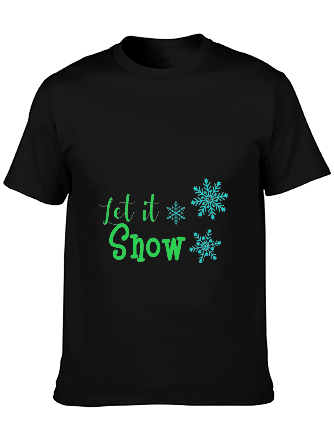 Camiseta Negra Let it Snow Festiva