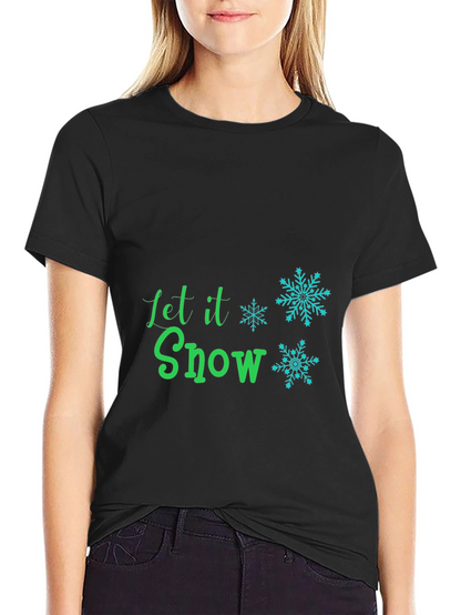 Camiseta Negra Let it Snow Festiva