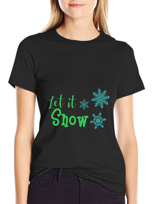 Camiseta Negra Let it Snow Festiva