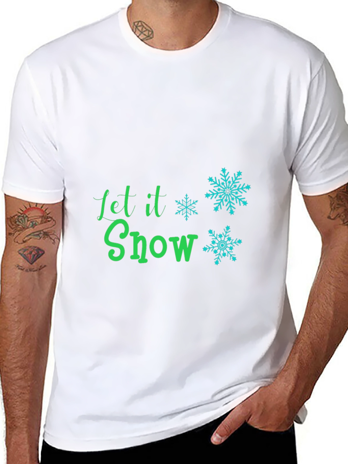 Camiseta Negra Let it Snow Festiva