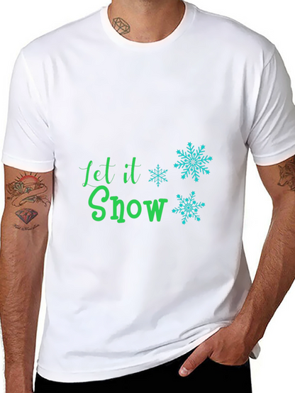 Camiseta Negra Let it Snow Festiva