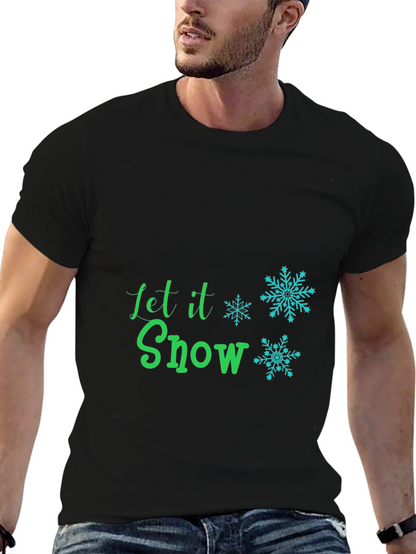 Camiseta Negra Let it Snow Festiva