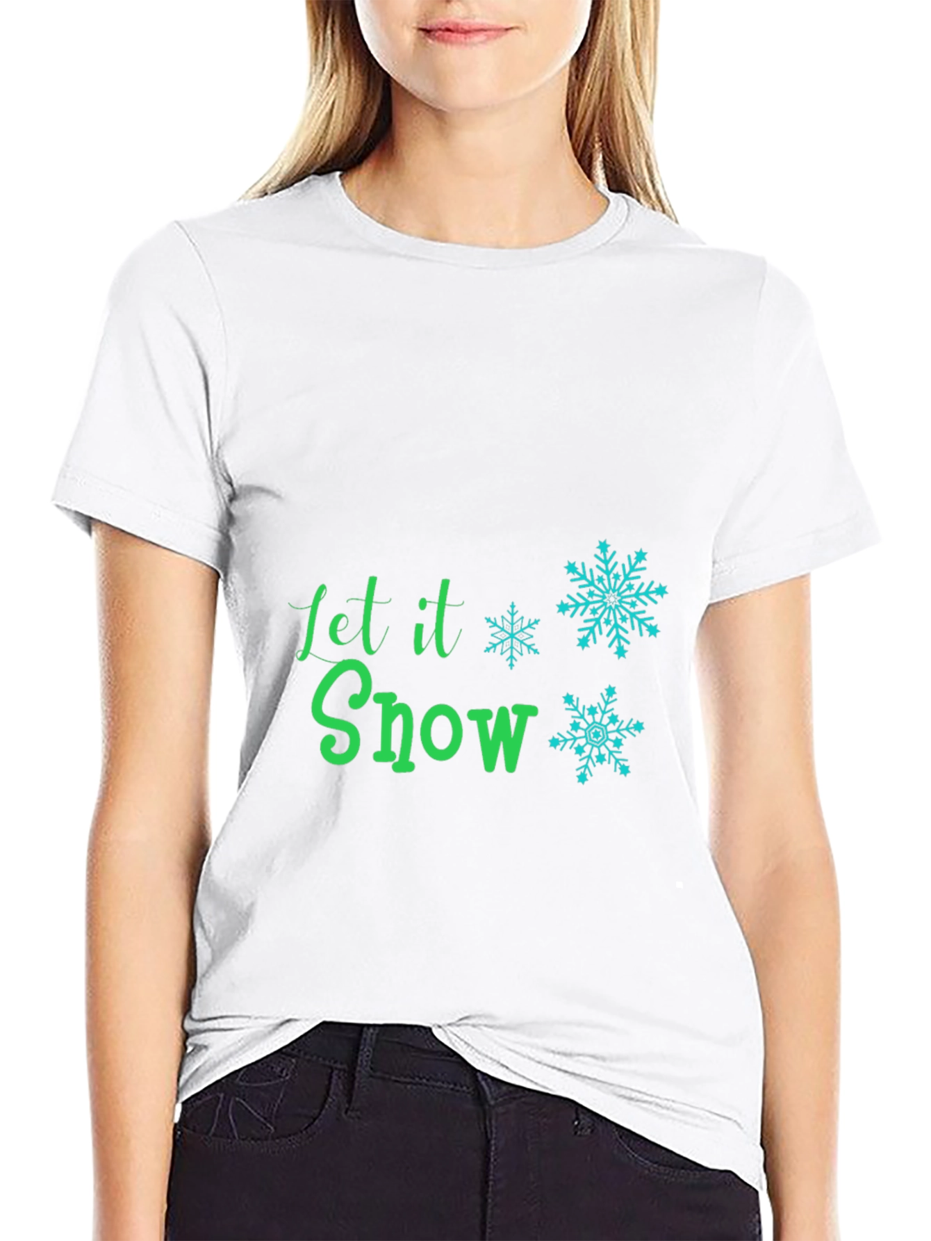 Camiseta Negra Let it Snow Festiva