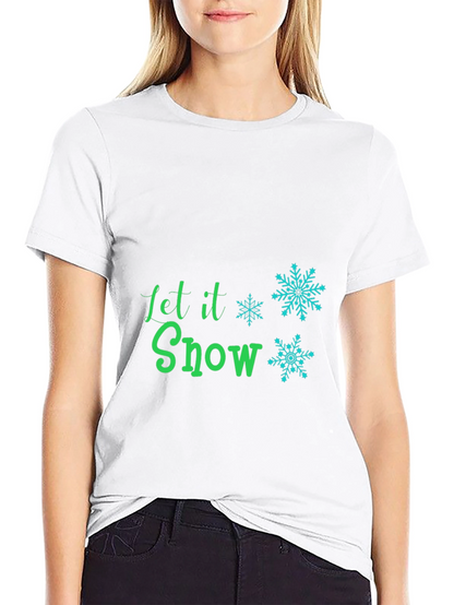 Camiseta Negra Let it Snow Festiva