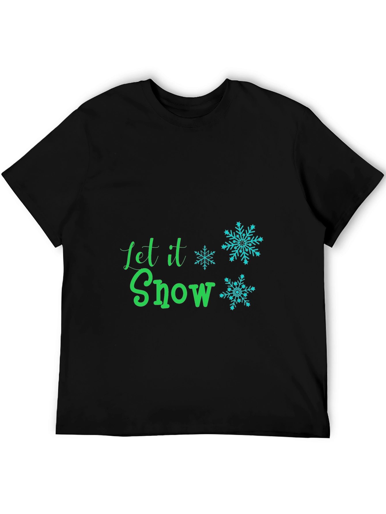 Camiseta Negra Let it Snow Festiva