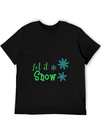Camiseta Negra Let it Snow Festiva