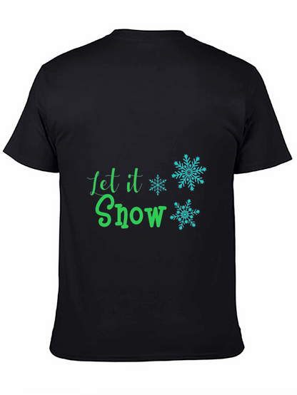 Camiseta Negra Let it Snow Festiva