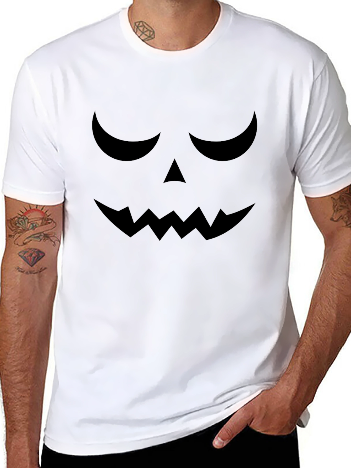 Camiseta Halloween Cara Calabaza Negra