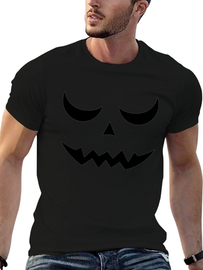 Camiseta Halloween Cara Calabaza Negra
