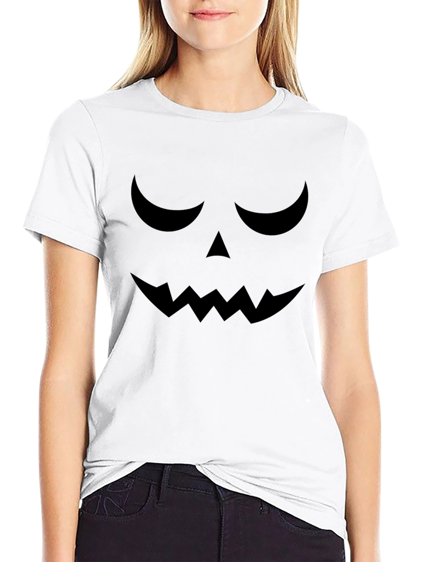 Camiseta Halloween Cara Calabaza Negra
