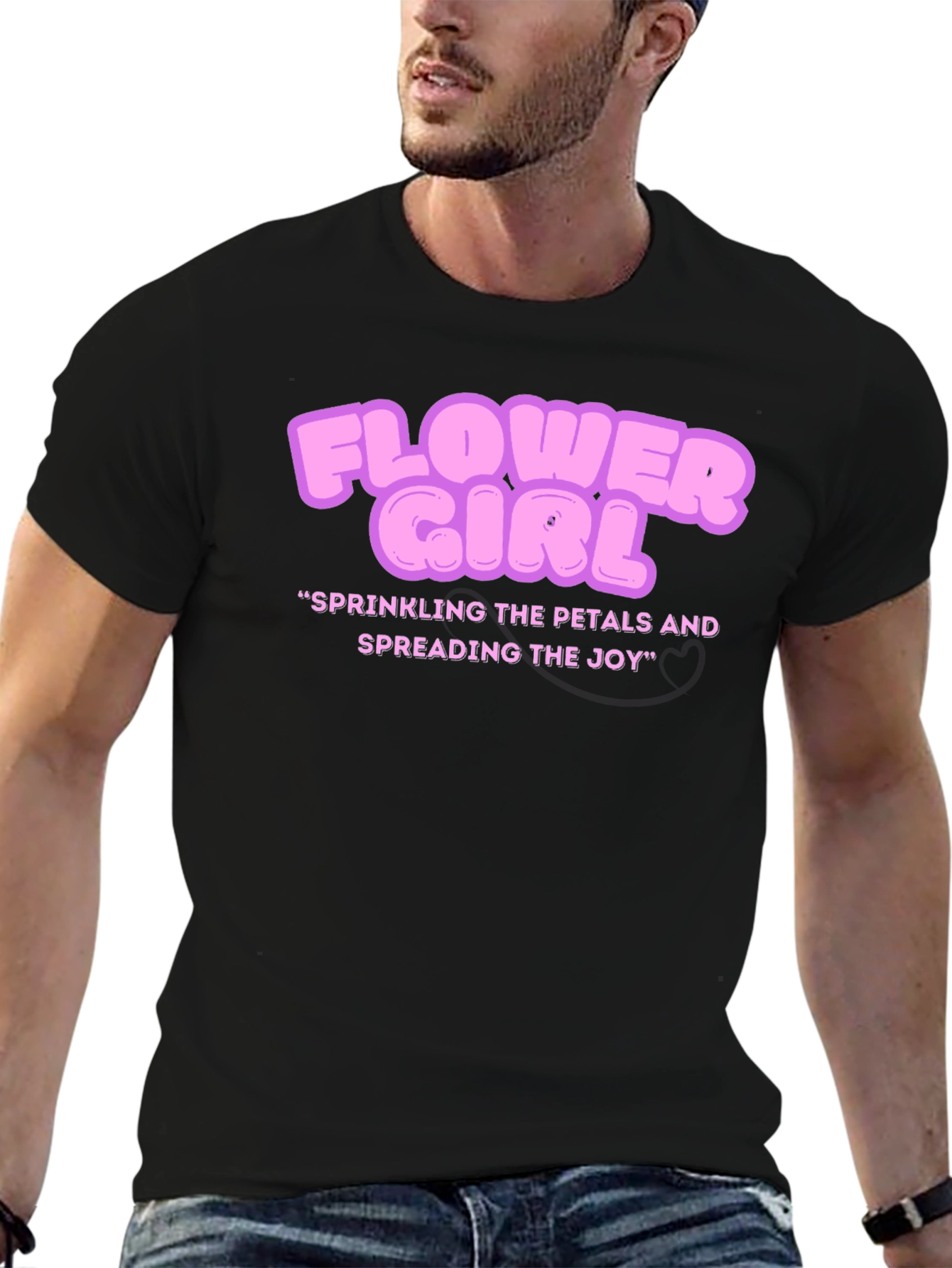 Camiseta Negra Flower Girl para Novias
