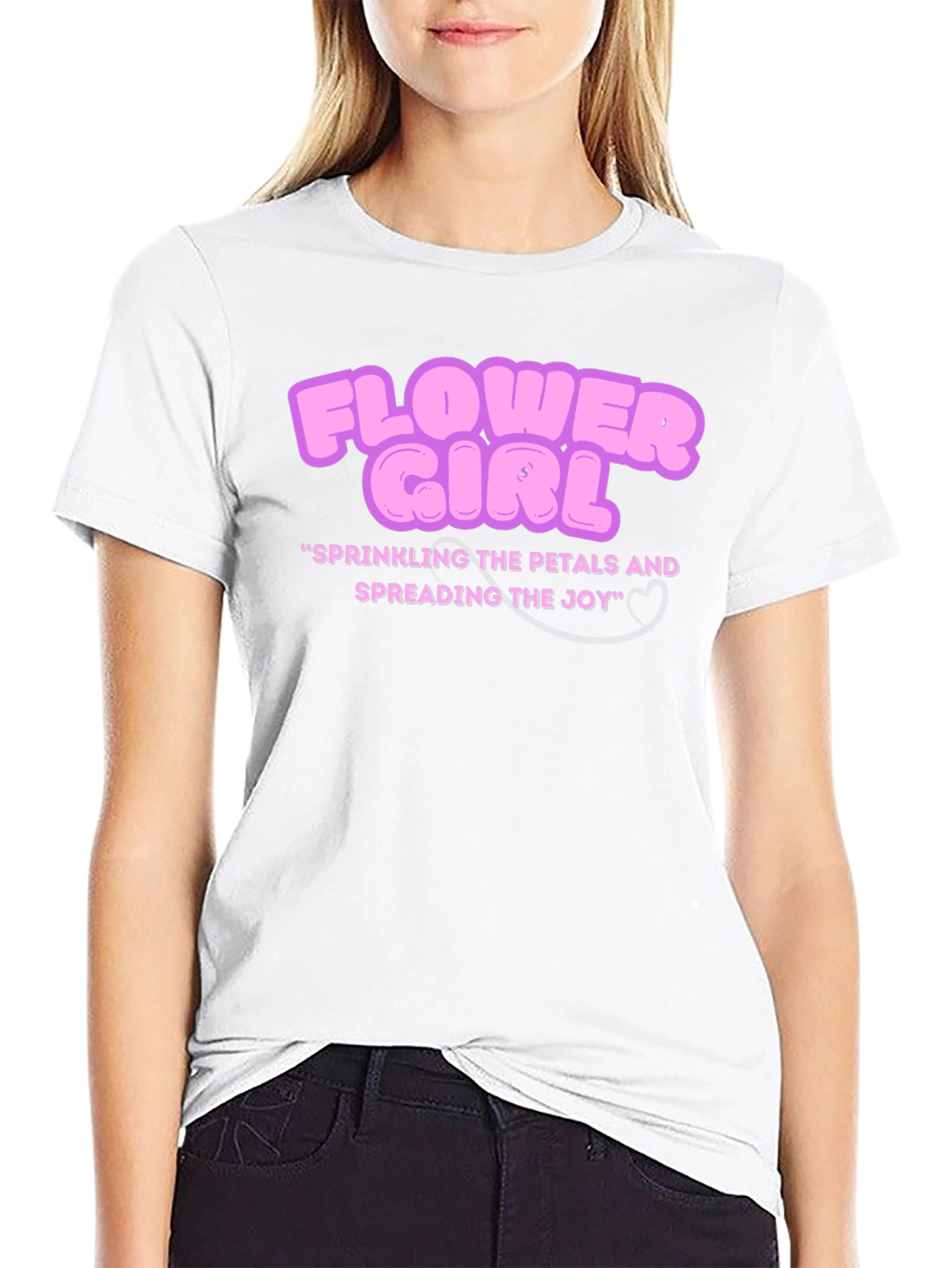 Camiseta Negra Flower Girl para Novias