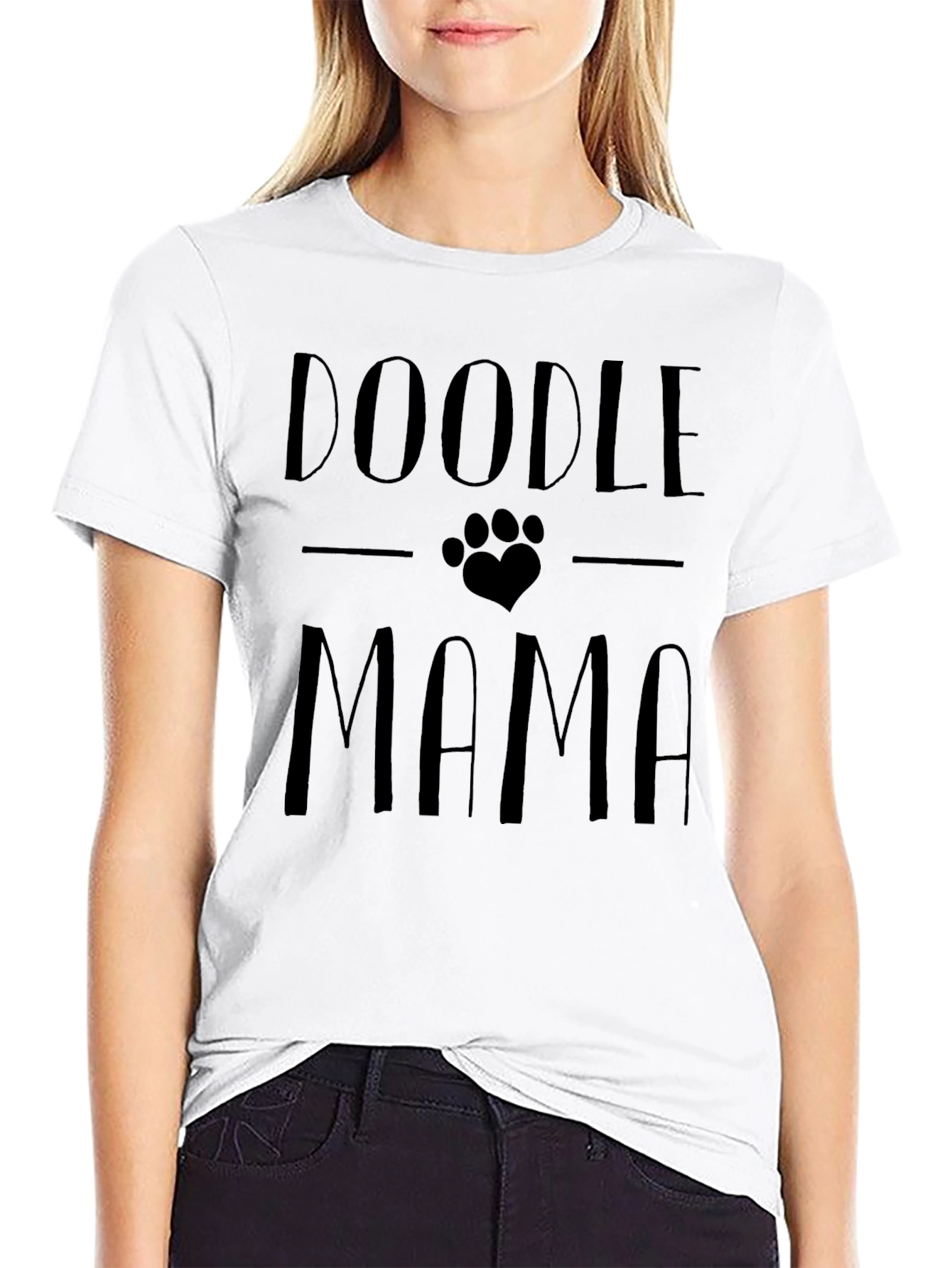 Camiseta Negra Doodle Mama para Amantes de los Perros