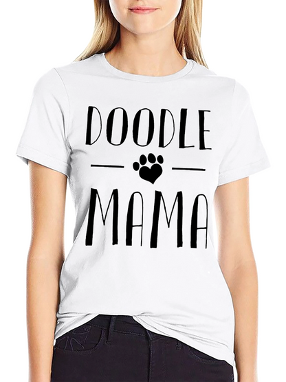 Camiseta Negra Doodle Mama para Amantes de los Perros