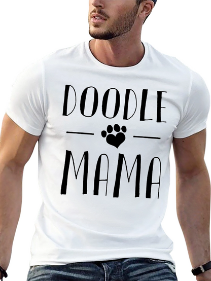 Camiseta Negra Doodle Mama para Amantes de los Perros