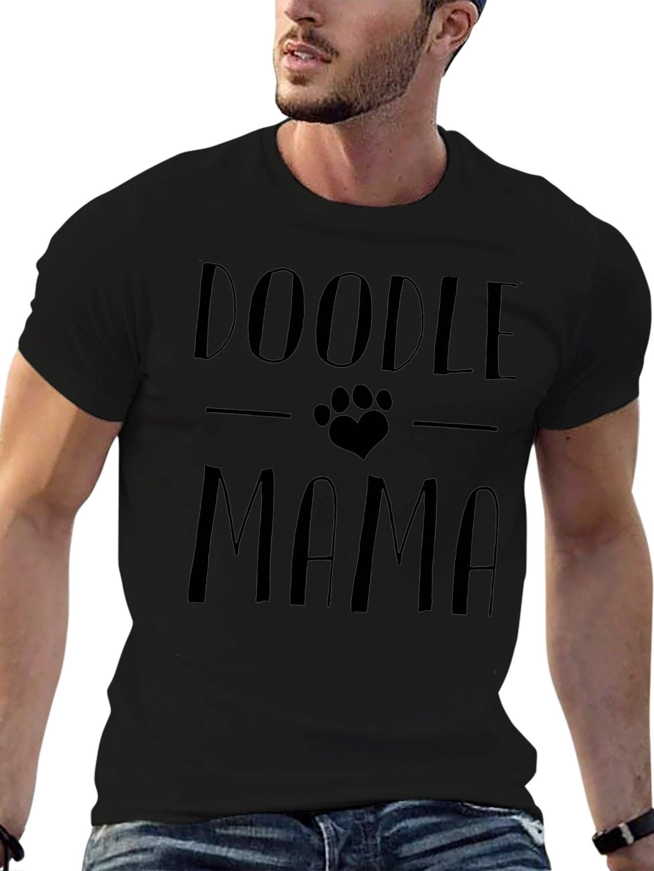 Camiseta Negra Doodle Mama para Amantes de los Perros