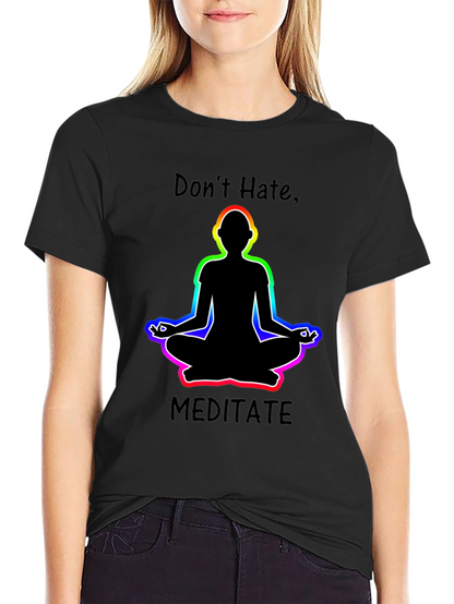 Camiseta Negra No Odies Medita Diseño Yoga