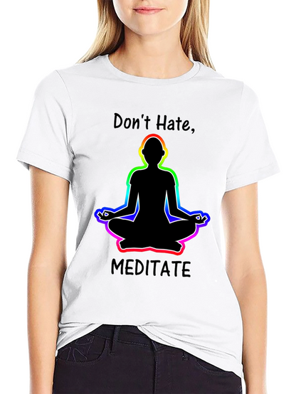 Camiseta Negra No Odies Medita Diseño Yoga