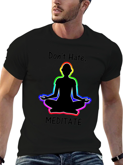 Camiseta Negra No Odies Medita Diseño Yoga