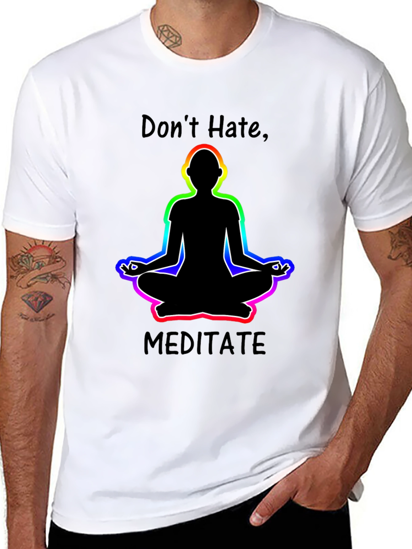 Camiseta Negra No Odies Medita Diseño Yoga