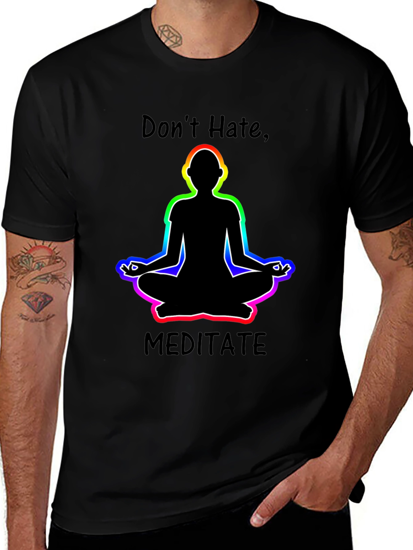 Camiseta Negra No Odies Medita Diseño Yoga