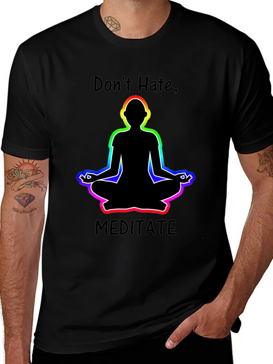 Camiseta Negra No Odies Medita Diseño Yoga