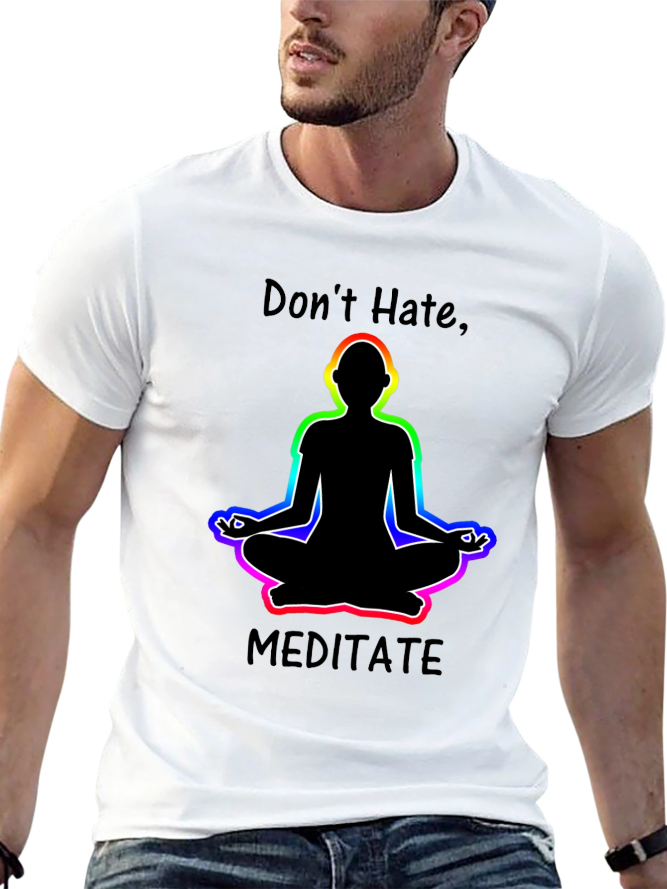 Camiseta Negra No Odies Medita Diseño Yoga