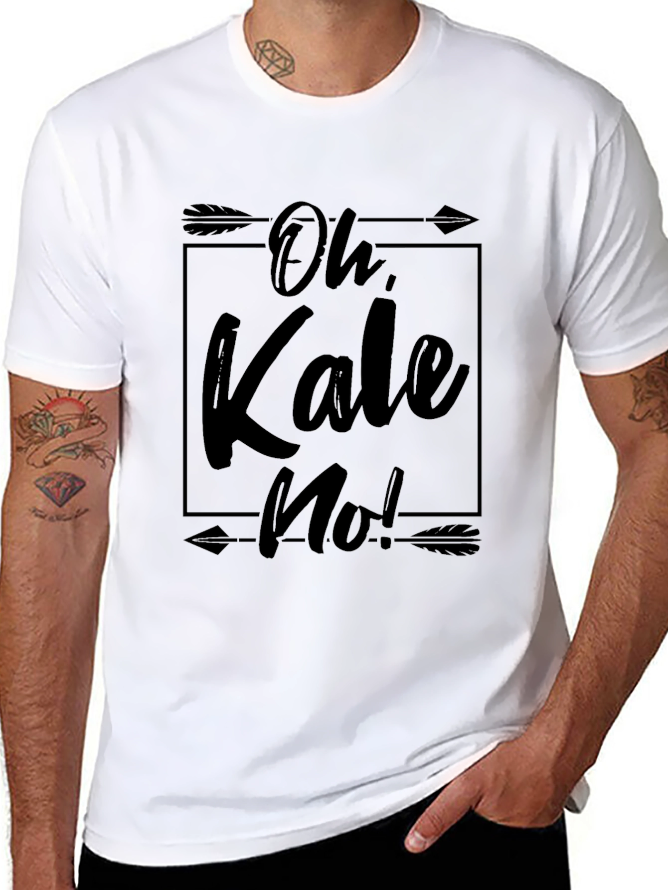 Camiseta Negra Oh Kale No! con Diseño Gráfico