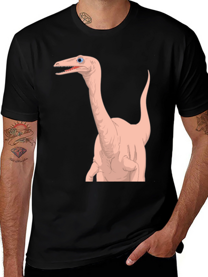 Camiseta Negra con Diseño Dinosaurio Anatómico